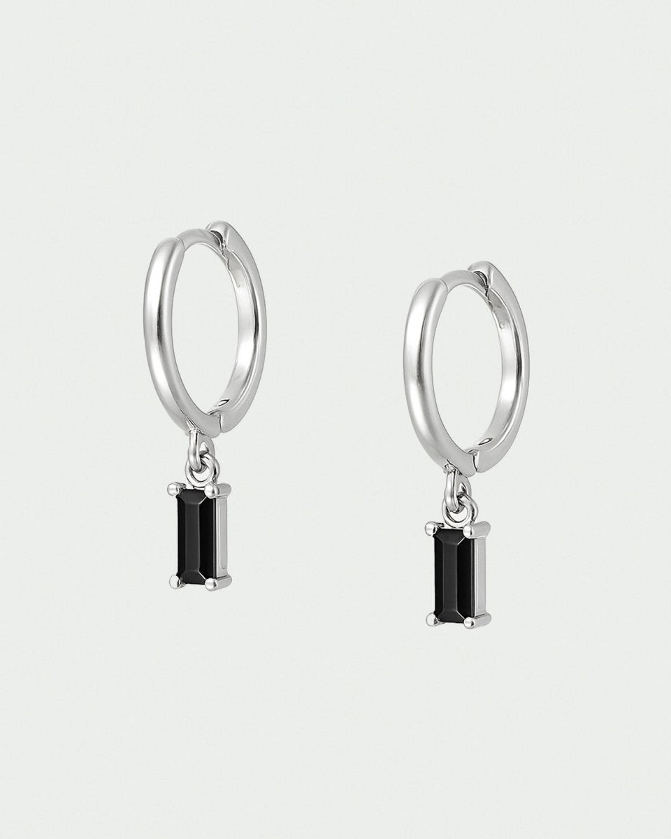 Brinco Elaine Prata Preto - BRINCOS - DAANA