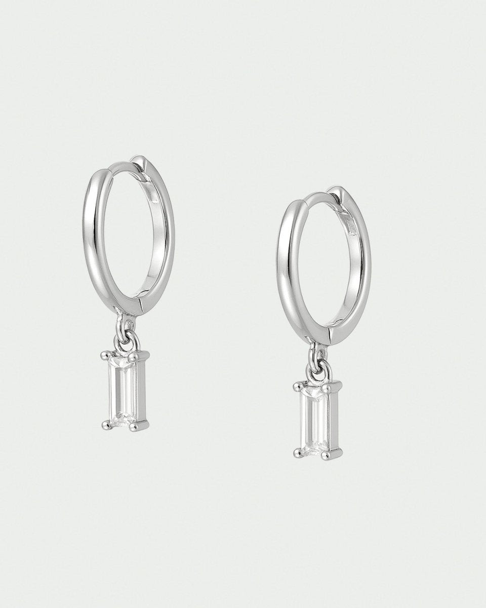 Brinco Elaine Prata Branco - BRINCOS - DAANA
