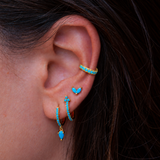 Ear Cuff Prince Ouro Turquesa