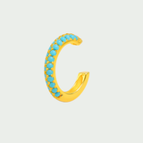Ear Cuff Prince Ouro Turquesa