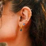 Aretes Bali Oro Azul