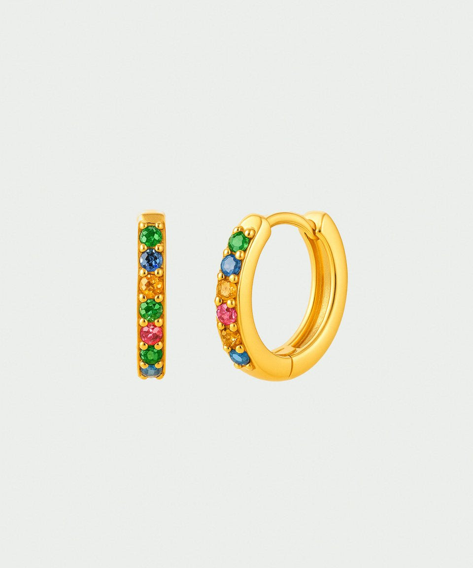 Brinco Giuliana Ouro Arcoiris - BRINCOS - DAANA