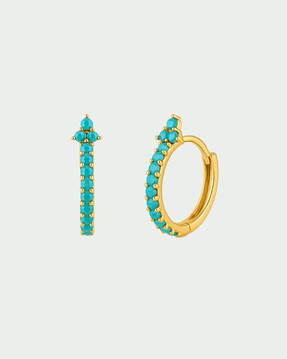 Brinco Lucila Ouro Turquesa - BRINCOS - DAANA