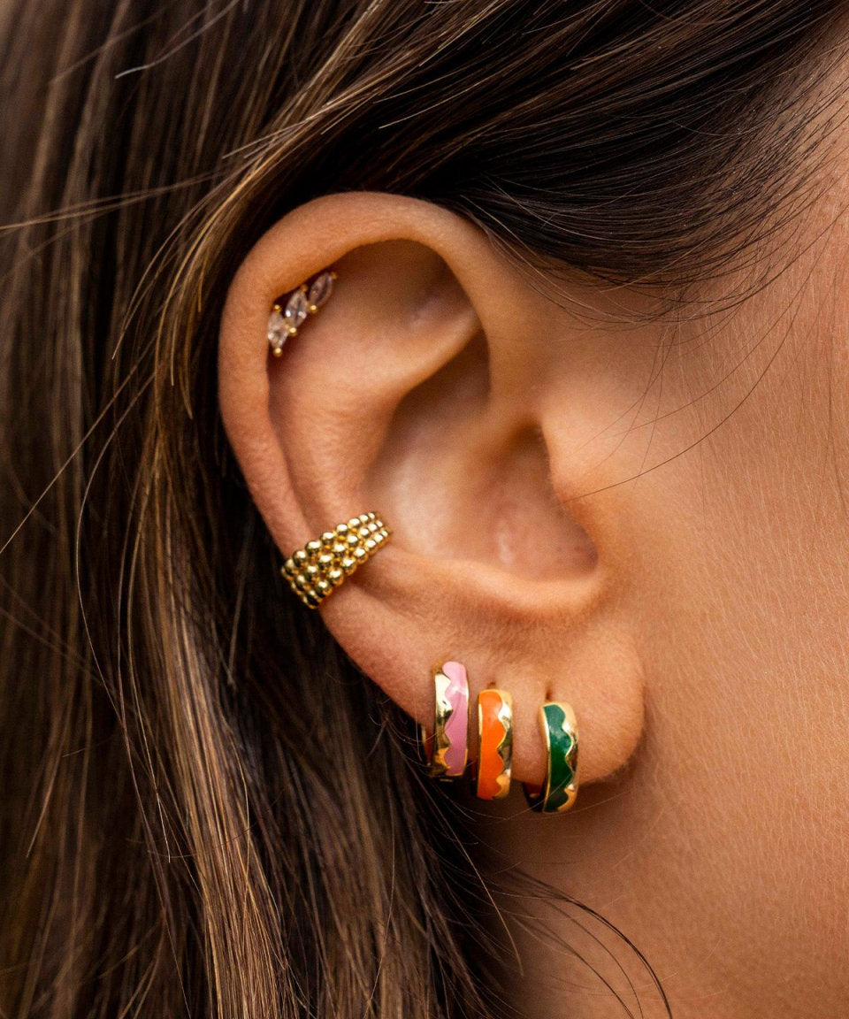 Brinco Amsterdam Ouro White - BRINCOS - DAANA