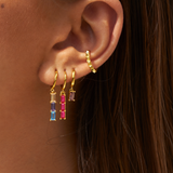 Brinco Triana Ouro Fucsia