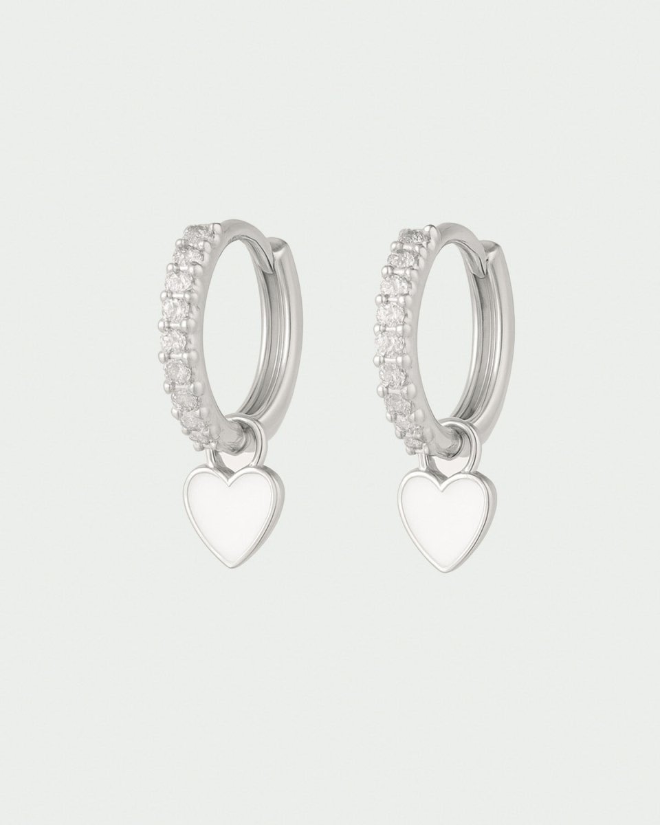 Brinco Valentina Prata Branco - BRINCOS - DAANA