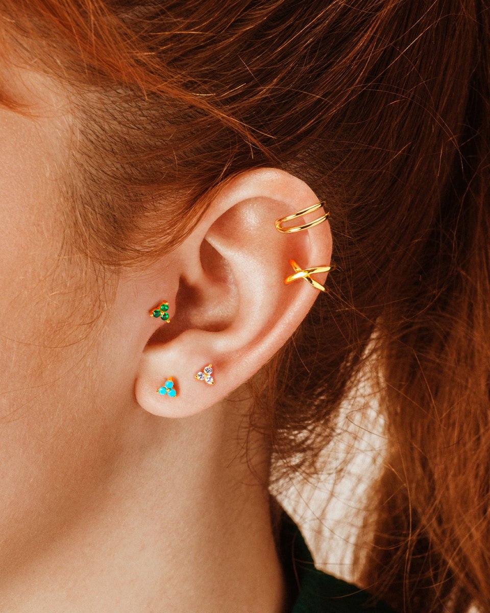 Piercing Leah Ouro Turquesa - PIERCINGS - DAANA